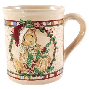 Vintage 1993 Priscilla Hillman Christmas Bear Mug Coffee Cup Friend Hamilton